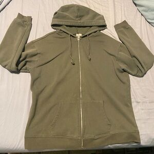 DEAD STOCK Tillys Green Zip Up Baggy Loose Hoodie Comfy